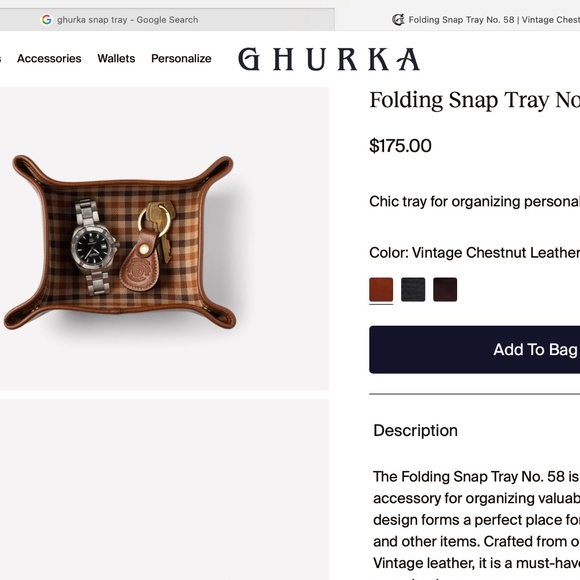 Ghurka Folding Snap Tray or Desk Valet - Picture 6 of 6